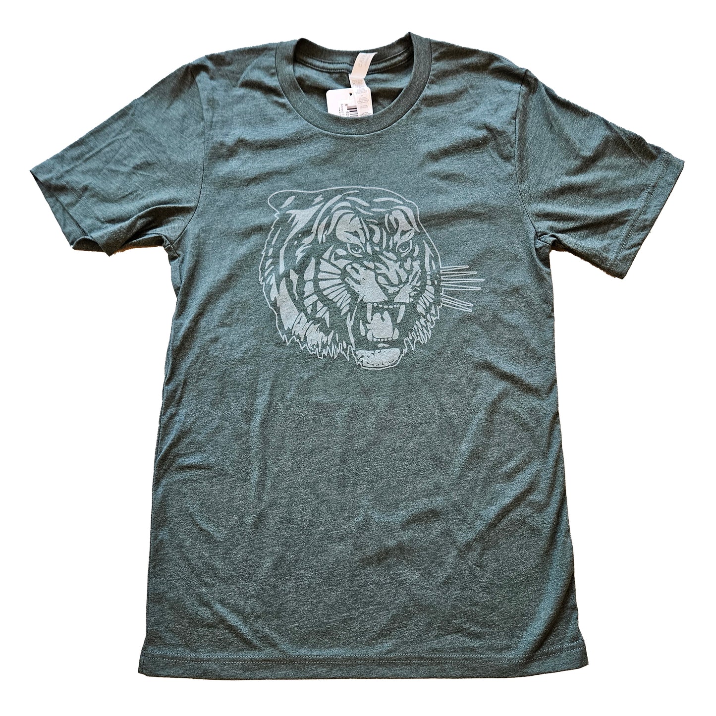 T-shirt with Tiger Head logo in Forest Green